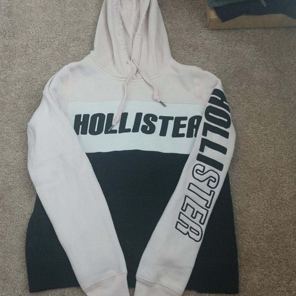 Pink and Black Hollister Hoodie